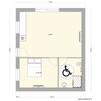 Plan maison 1 chambre pmr
