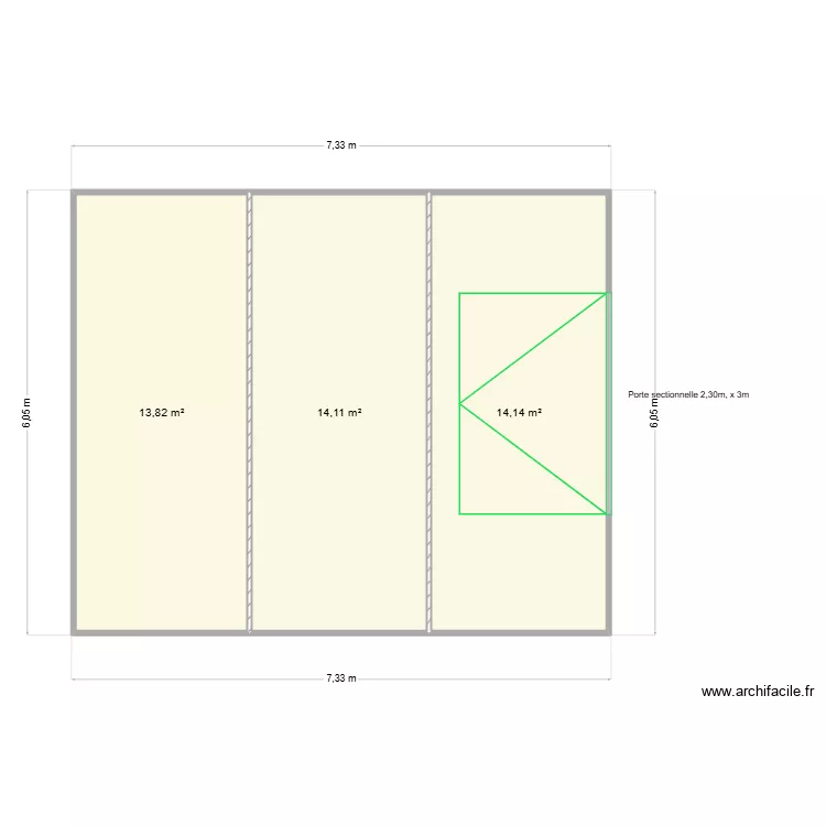 Plan, porte ctx maritime avec porte sectionnelle. Plan de 3 et 42 m² Plan, porte ctx maritime avec porte sectionnelle. Plan de 3 et 42 m²