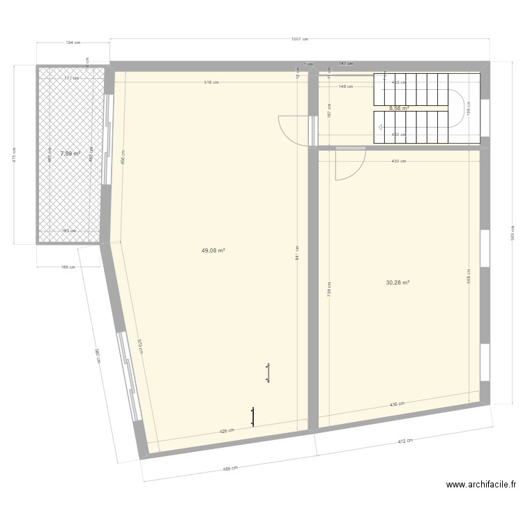 ETAGE2. Plan de 4 pièces et 96 m2