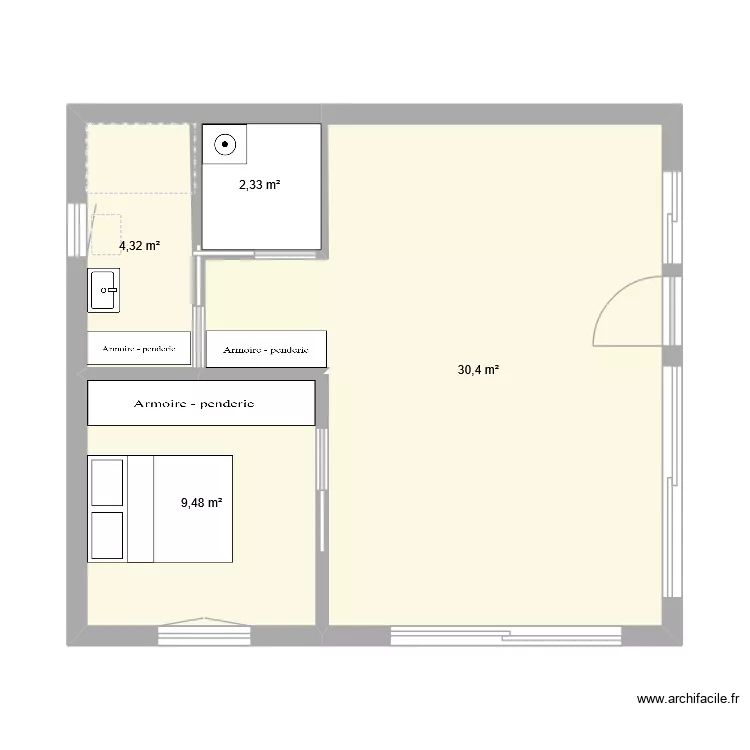 MA MAISON. Plan de 4  et 47 m²