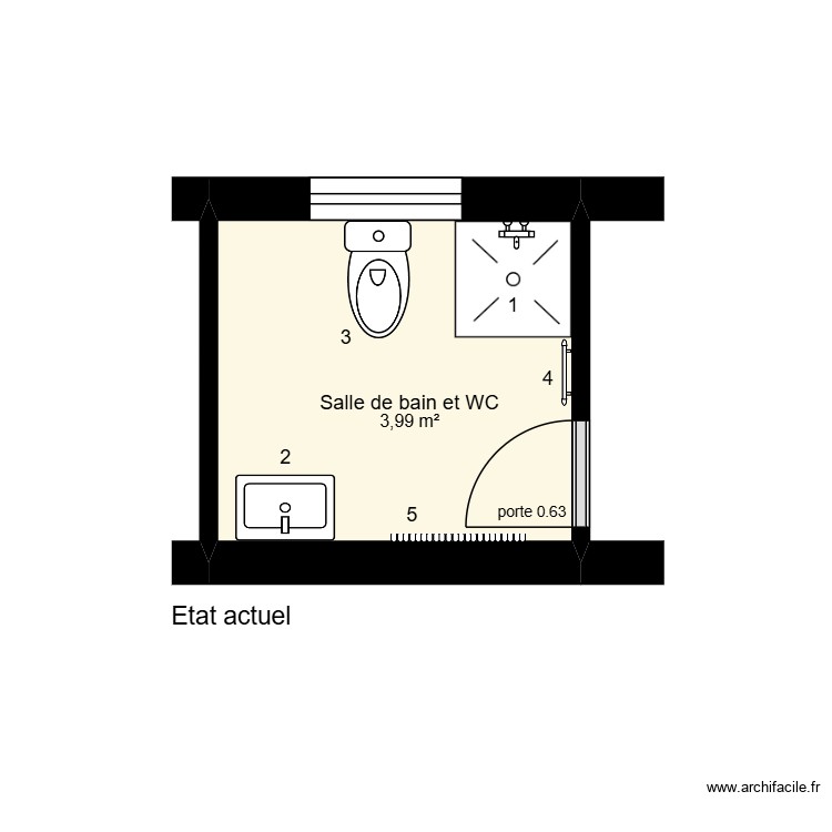 Pousset Existant. Plan de 0 pièce et 0 m2