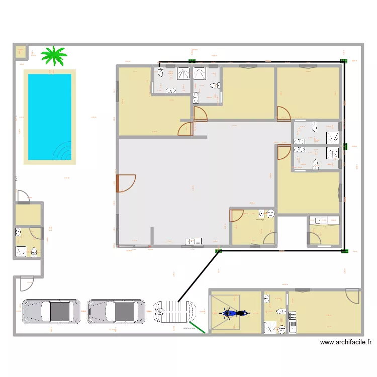 MAISON r&eacute;seau &eacute;vacuation 2. Plan de 18  et 657 m²