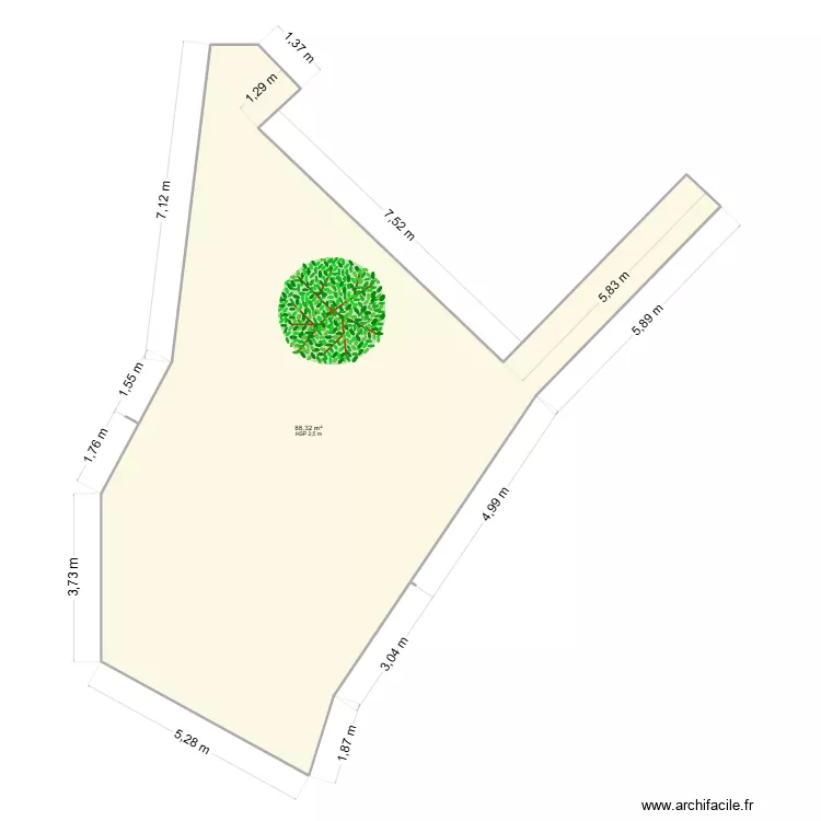 R&eacute;nov Style banyuls. Plan de 1 Pièce et 88 m²