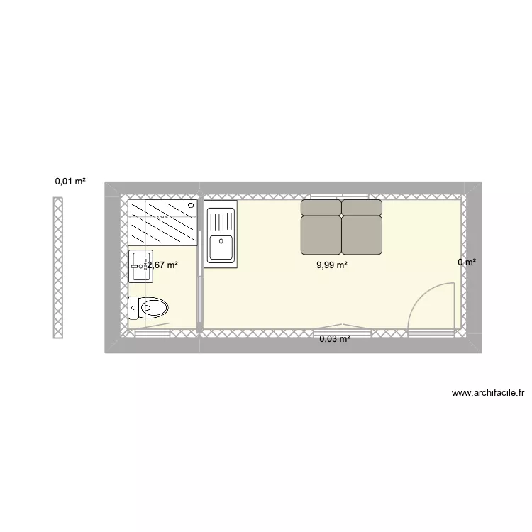 Maisonette. Plan de 5 et 13 m² Maisonette. Plan de 5 et 13 m²