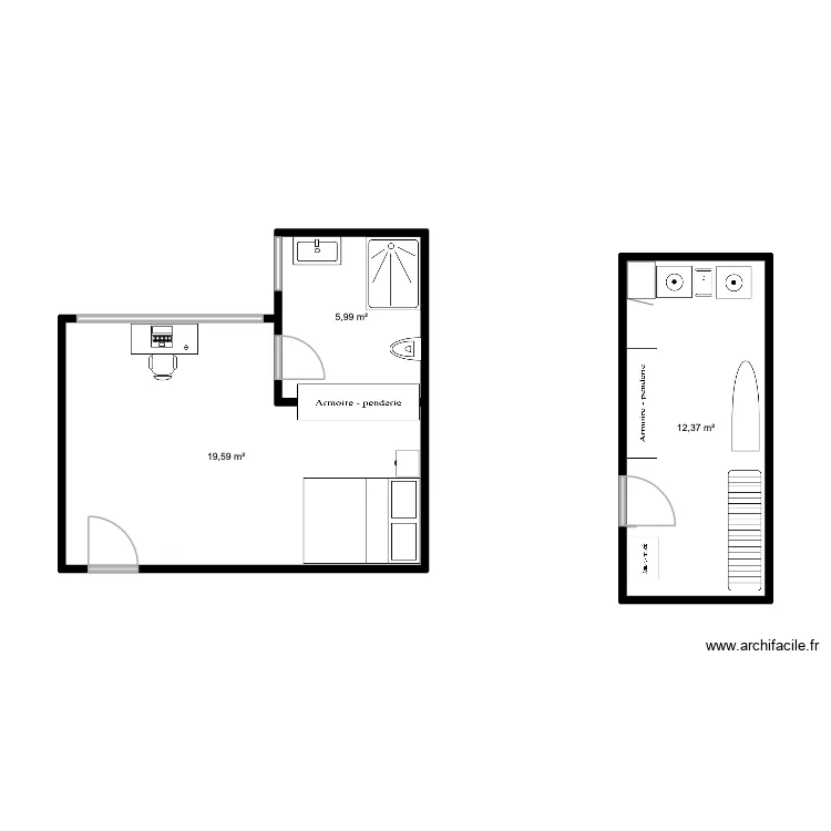 Chambre Ambroise. Plan de Chambre Ambroise. Plan de