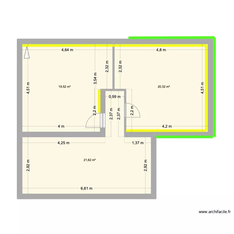 MULLENDERS. Plan de 3  et 61 m²