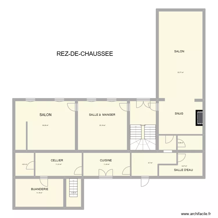 Sadournin Rez de chauss&eacute;e. Plan de 