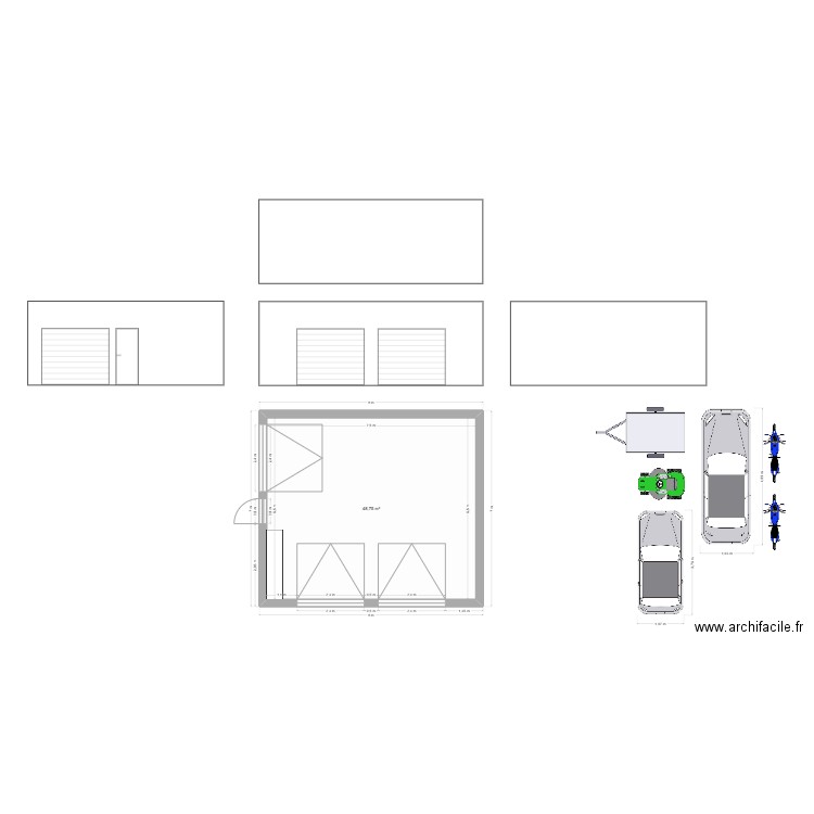 PLAN GARAGE. Plan de 1 pièce et 49 m2
