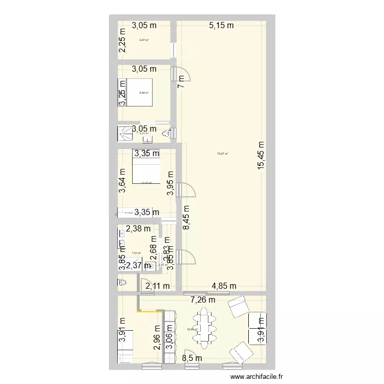 Saint Gilles Croix de vie V1. Plan de 8 et 155 m² Saint Gilles Croix de vie V1. Plan de 8 et 155 m²