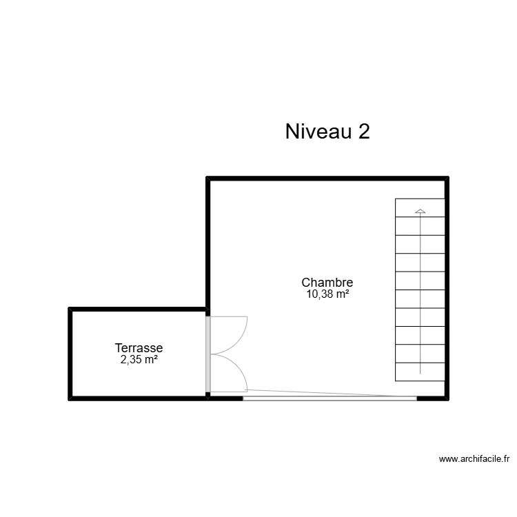 Appartement 3 N&icirc;mes - Niveau 2. Plan de 