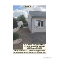 DP 3  Pièce n°3 - Vue n°2 rapprochée façade Nord état existant et pignon Est
