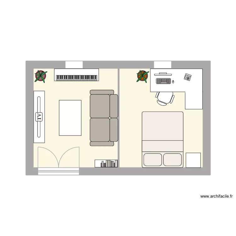 salon / chambre appart bihorel. Plan de 2 Pièces et 19 m² salon / chambre appart bihorel. Plan de 2 Pièces et 19 m²