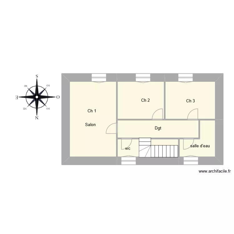 plehedel r+1. Plan de 6  et 48 m²