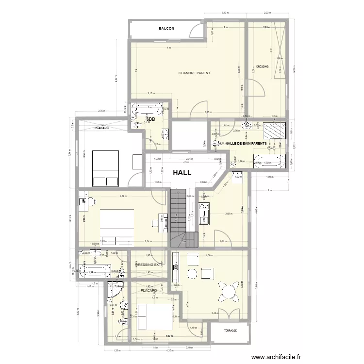 Plan Ngoyo &eacute;tage _Plomberie_cotation. Plan de 13  et 118 m²