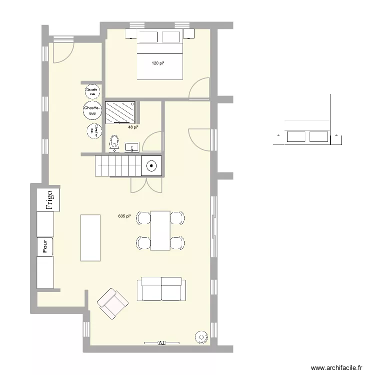 2chalet. Plan de 3  et 75 m²
