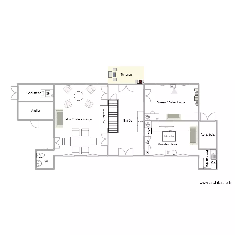 Guillaume RDC. Plan de 7 Pièces et 38 m² Guillaume RDC. Plan de 7 Pièces et 38 m²