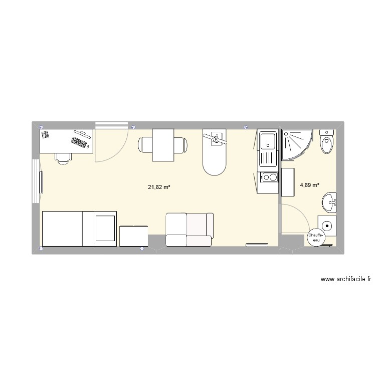 Alençon LIAM. Plan de 2 pièces et 27 m2