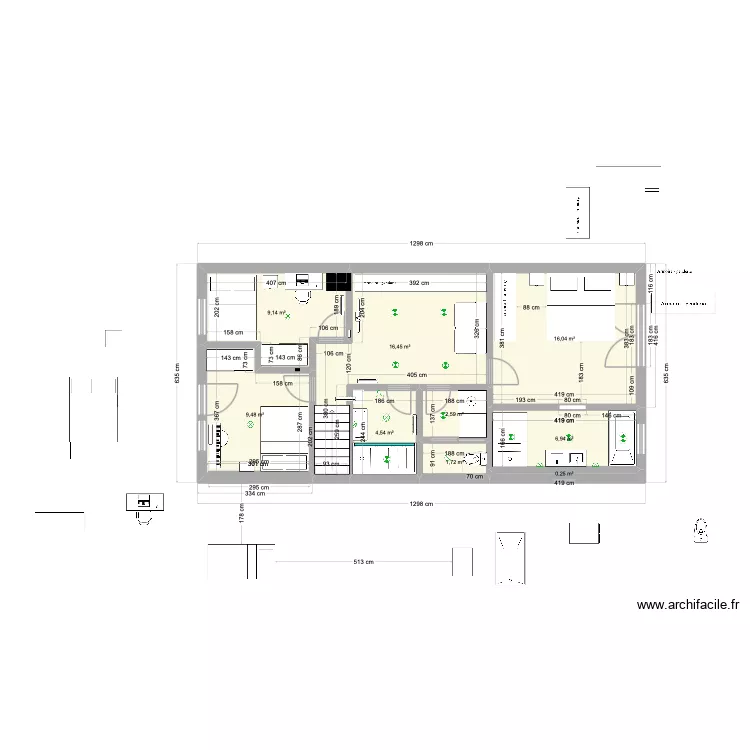 Fabien et Marie plan &eacute;lectrique. Plan de 9 pièces et 67 m²