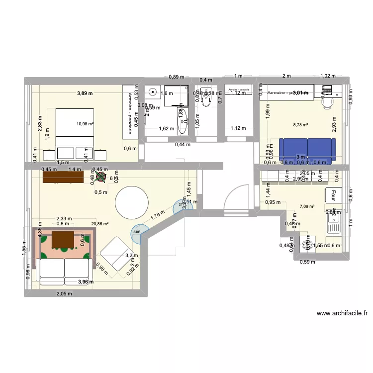 home. Plan de 4  et 48 m²