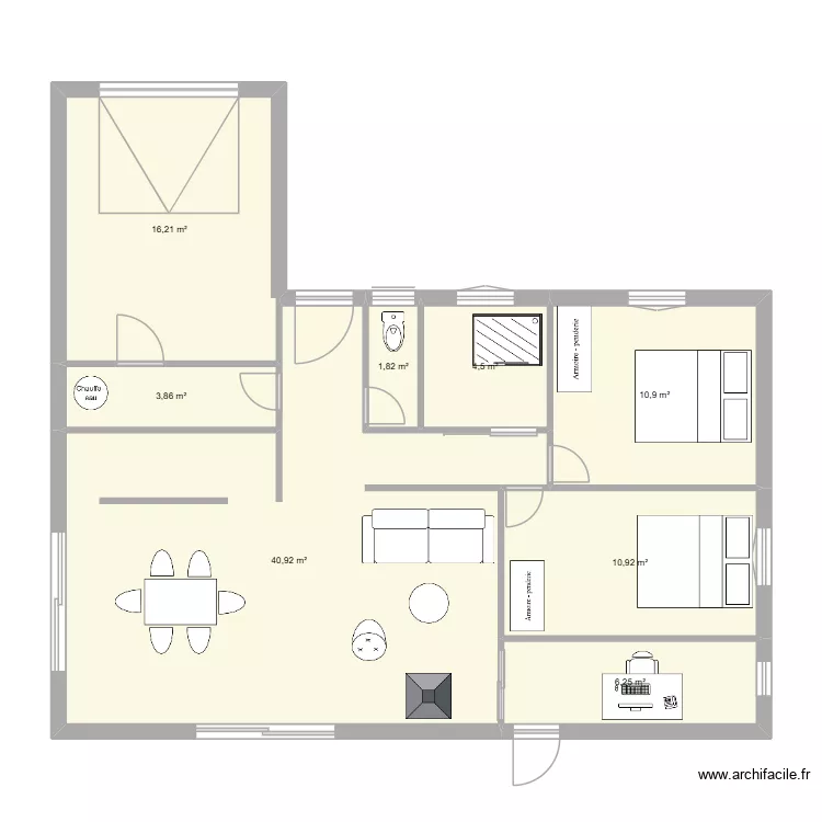 maison garage. Plan de 8  et 95 m²