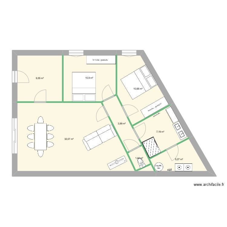 plant garage41. Plan de 8 pièces et 81 m2