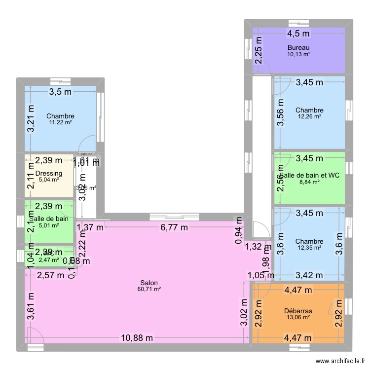 Maison U 2. Plan de 12 pièces et 144 m2