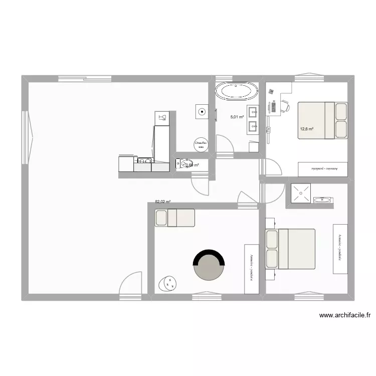 PROPOSITION DISPOSITION2. Plan de 4 Pièces et 100 m²