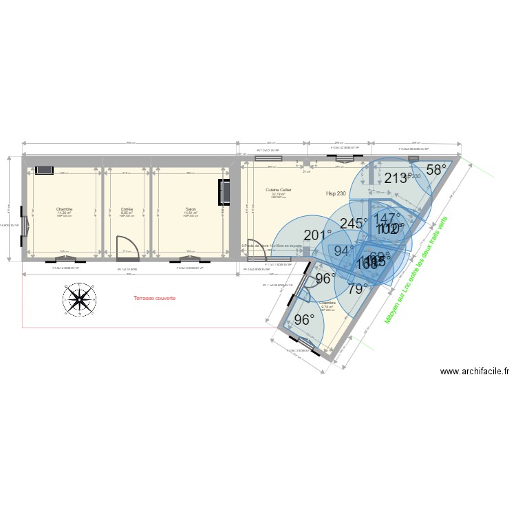 DIOP / BARATEIG. Plan de 7 pièces et 85 m2