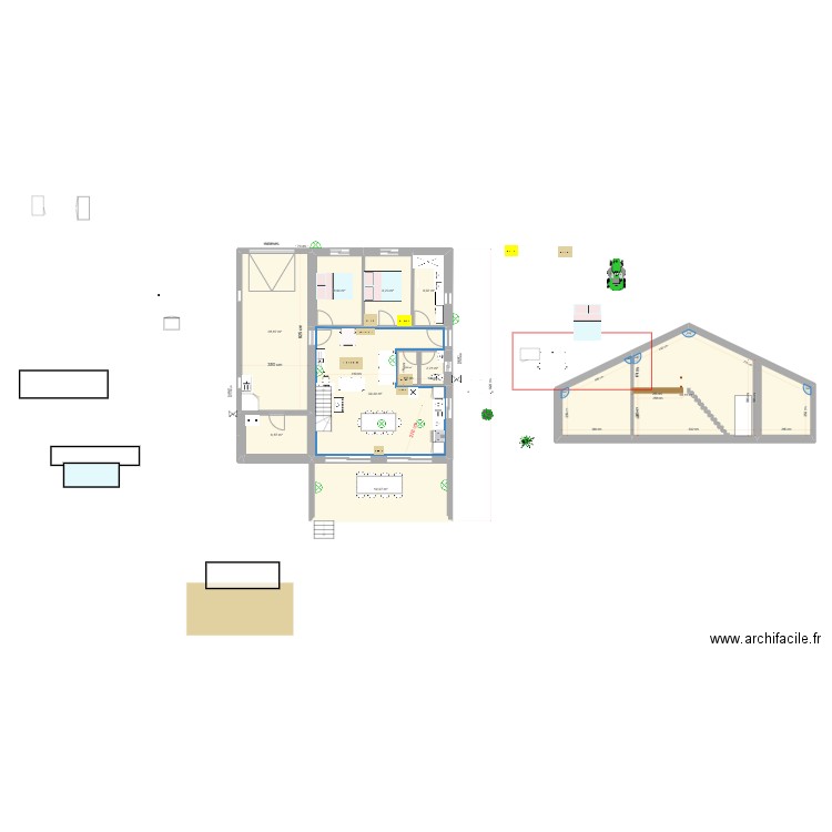 PLAN COUCOURON RDC1 bis. Plan de 10 pièces et 174 m2