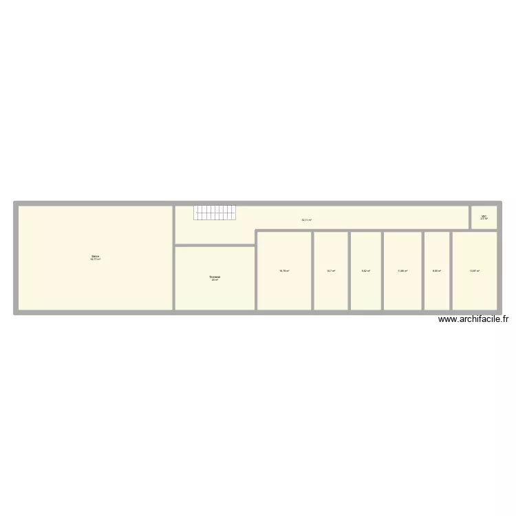 Etage. Plan de 10  et 188 m²