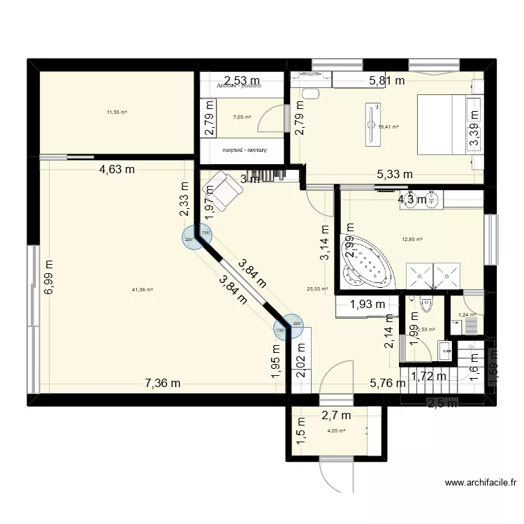 Maison. Plan de 9 et 126 m² Maison. Plan de 9 et 126 m²