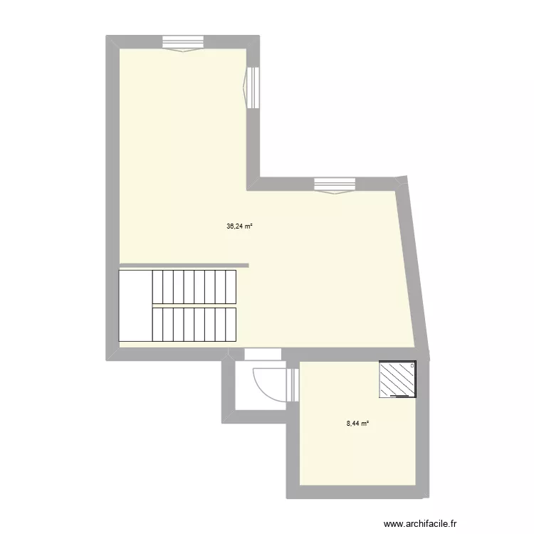 etage sauguis. Plan de 2  et 45 m²