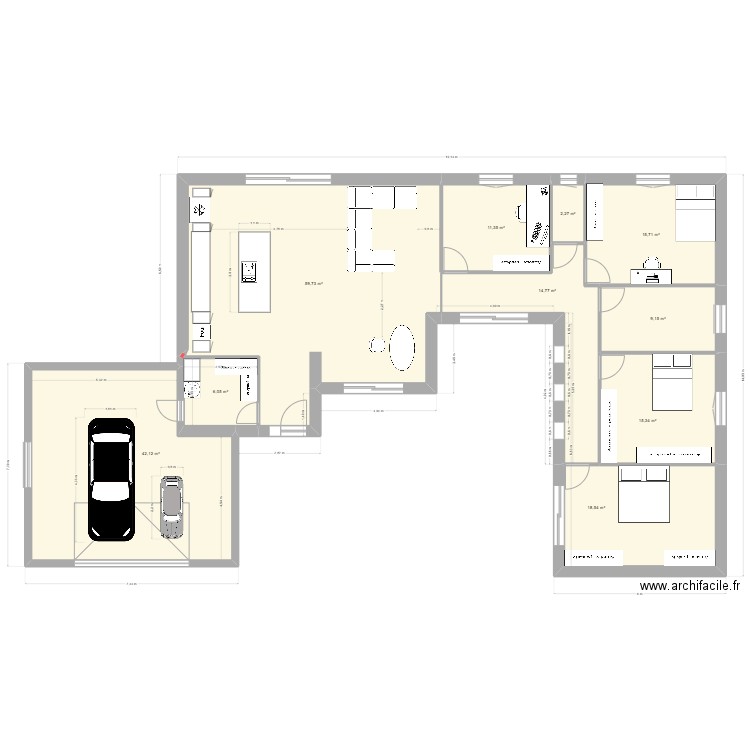 MAISON OLIVINE modif. Plan de 10 pièces et 195 m2