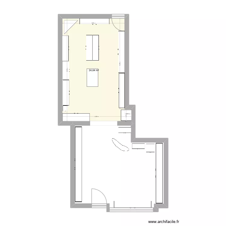 cave. Plan de 1  et 25 m²