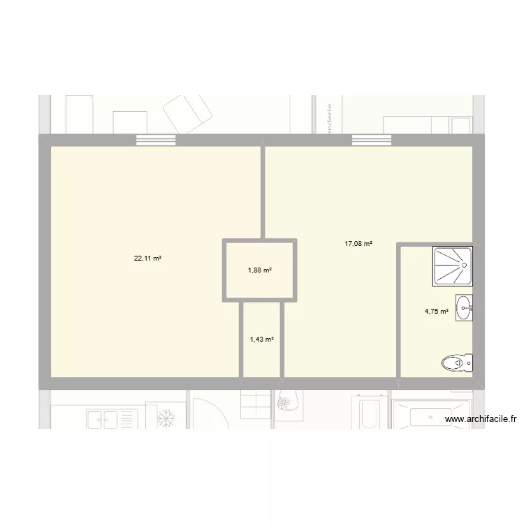 maison bruno. Plan de 33  et 354 m²