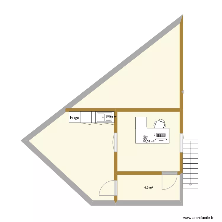 LONS LE SAUNIER. Plan de 3  et 43 m²