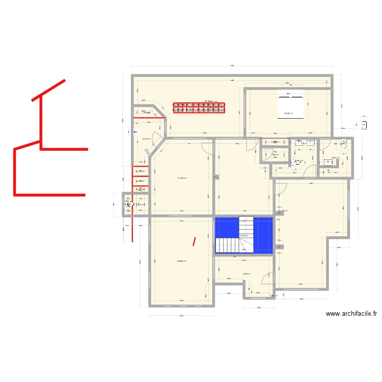 PLAM verier11. Plan de 39 pièces et 198 m2