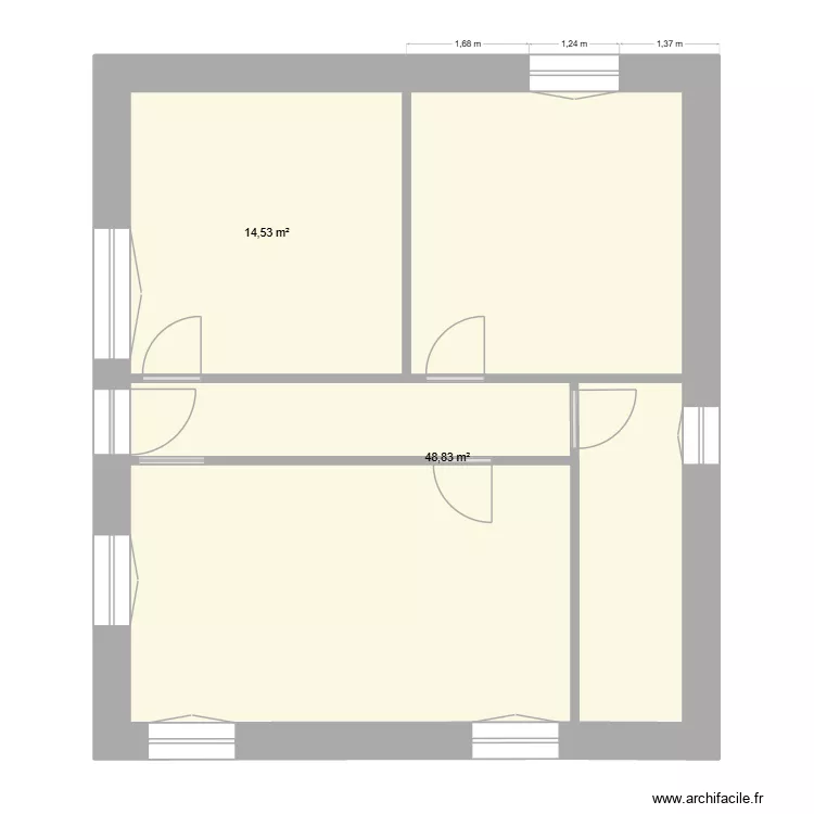 Maison B34 pro01. Plan de 2 et 63 m² Maison B34 pro01. Plan de 2 et 63 m²