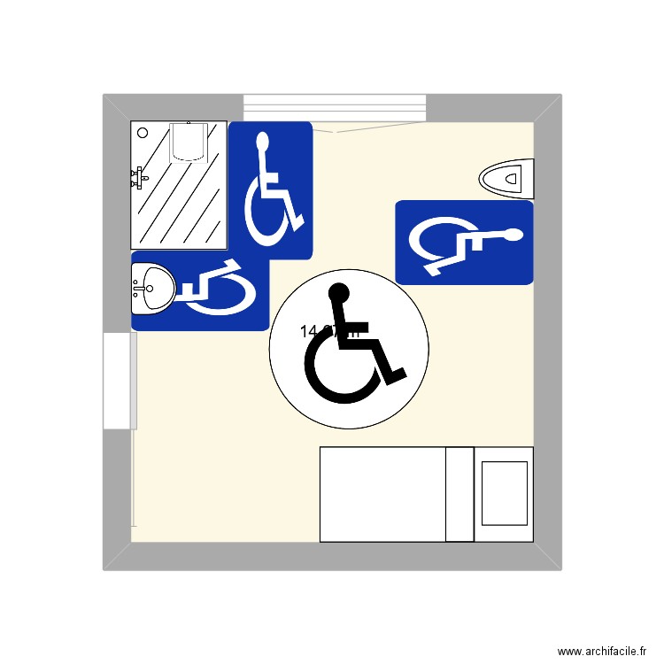 PLAN PINQUET. Plan de 1 pièce et 15 m2