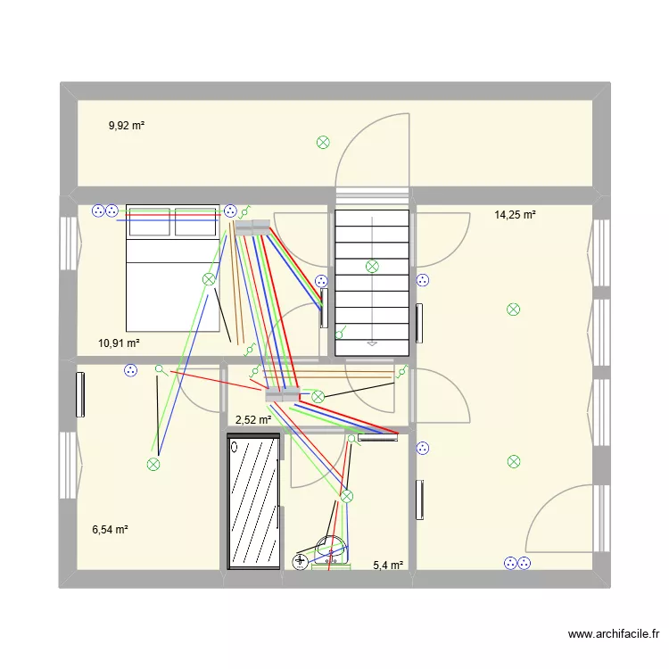 Caponi 2. Plan de 6 pièces et 50 m²