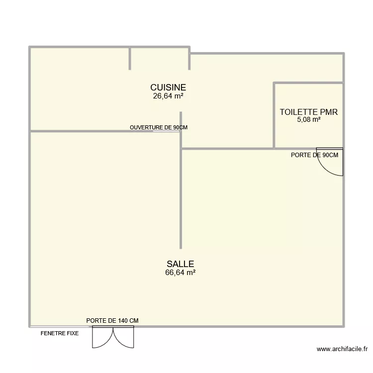 PLAN AVANT TRAVAUX SEVEN FOOD. Plan de 