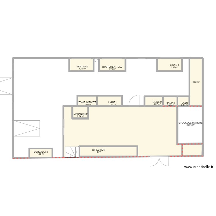 plan. Plan de 13 pièces et 50 m2