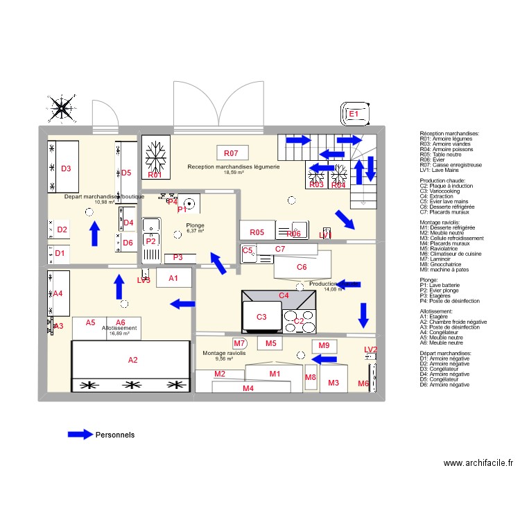 RDC FLUX PERSONNEL RDC . Plan de 6 pièces et 76 m2