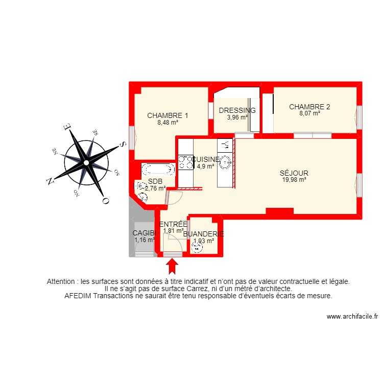 BI15875 -. Plan de 12 pièces et 58 m2