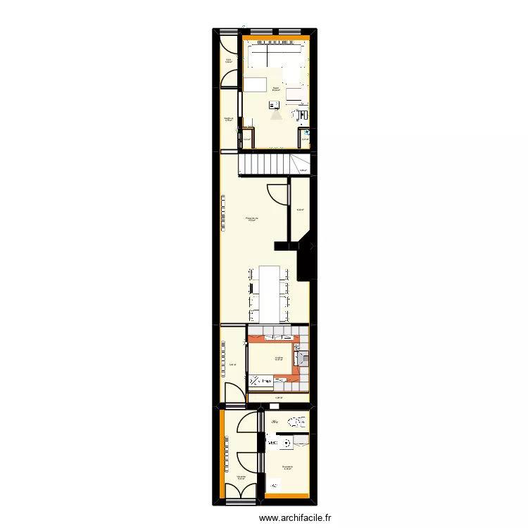 Maison Clara. Plan de 15  et 59 m²