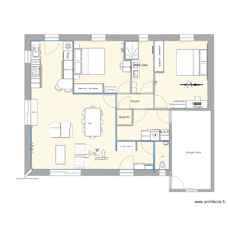 Plan Decembre 2024. Plan de 7 pièces et 82 m2