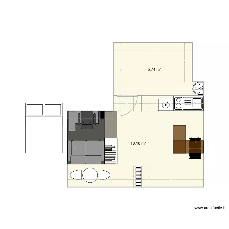 logement social Greuze. Plan de 2 et 25 m² logement social Greuze. Plan de 2 et 25 m²