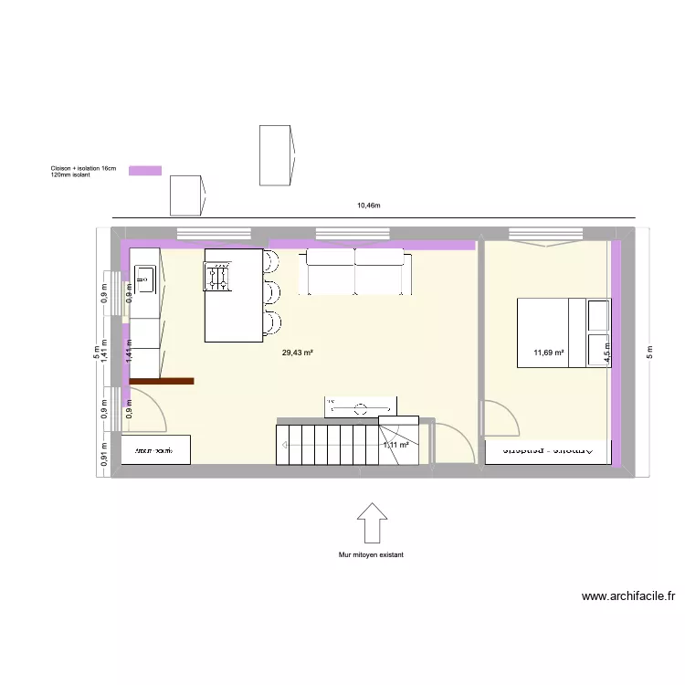 plan APPart 1 nouveau avec chambre rdc n. Plan de 3  et 42 m²