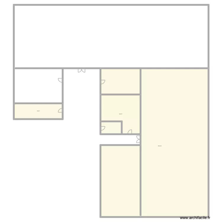gymnase. Plan de 3  et 653 m²