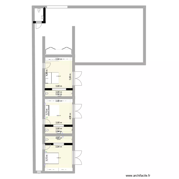 C14B. Plan de 4  et 59 m²